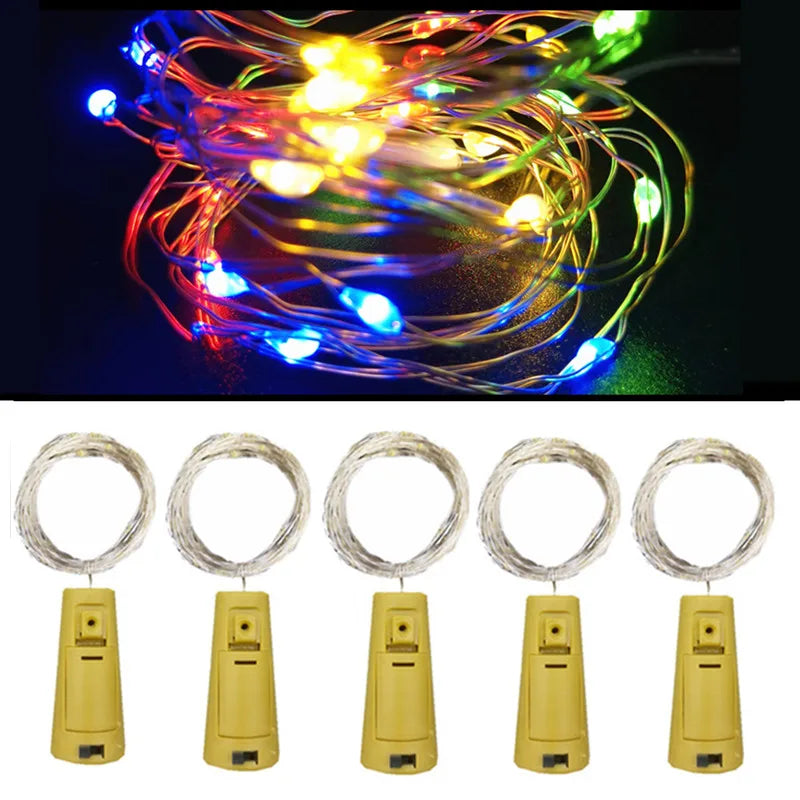 5pcs 2m Bar LED wine bottle cork string lights holiday decoration garland wine bottle fairy lights Christmas copper wire lights