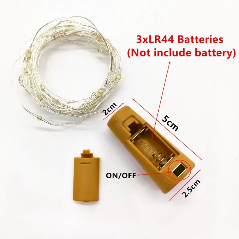 5pcs 2m Bar LED wine bottle cork string lights holiday decoration garland wine bottle fairy lights Christmas copper wire lights