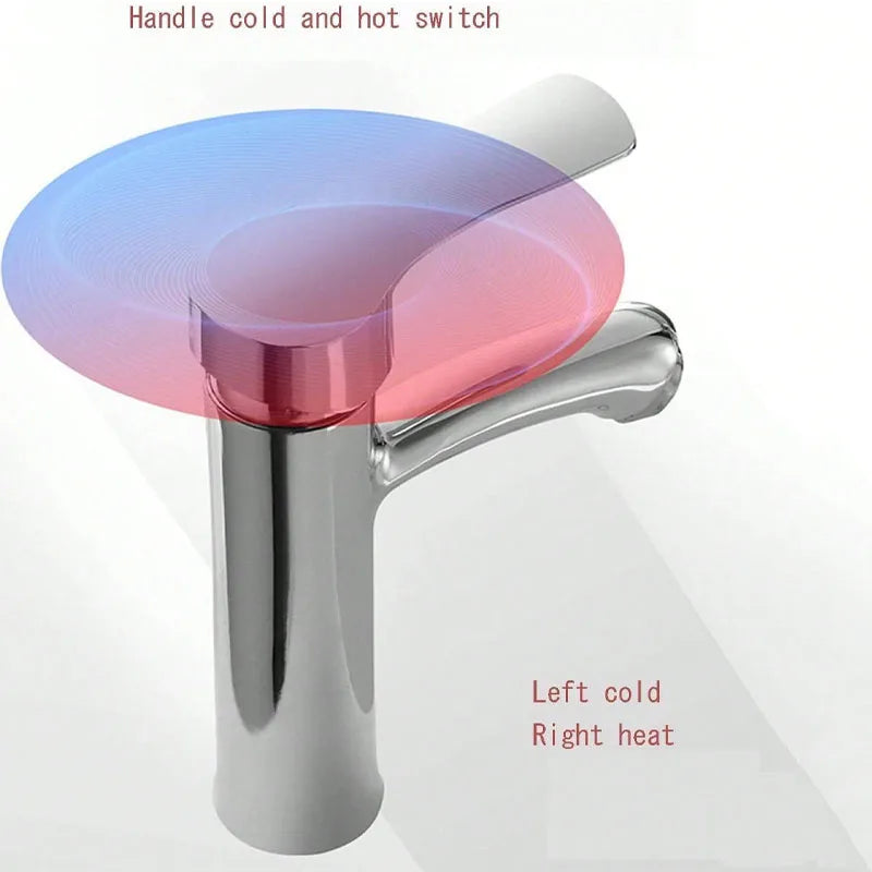 1PC Bathroom Faucets Hot and Cold Mixer Faucets Vanity Bathroom Kitchen Deck Mounted Bathroom Sink Faucets