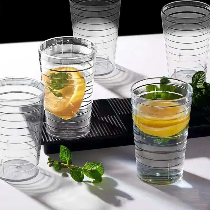 5pcs transparent plastic anti-fall cold water cup beverage cup water cup beer cup easy to carry