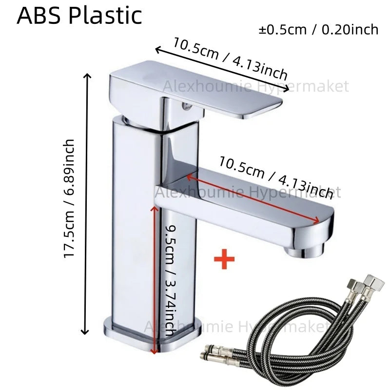 Bathroom Water Tap Washroom Faucet Deck Mounted Single Hole Single Handel Hot and Cold Water Mixer