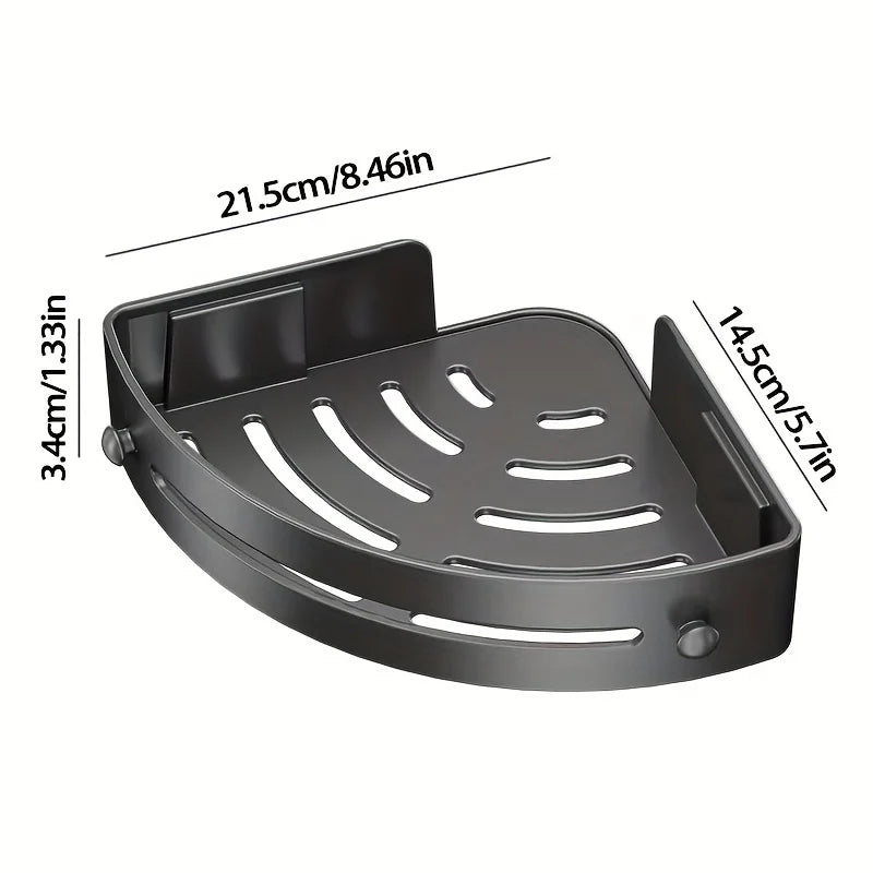 No-Drill Wall-Mounted Corner Shelf - ABS Storage Rack for Bathroom Sink and Toilet